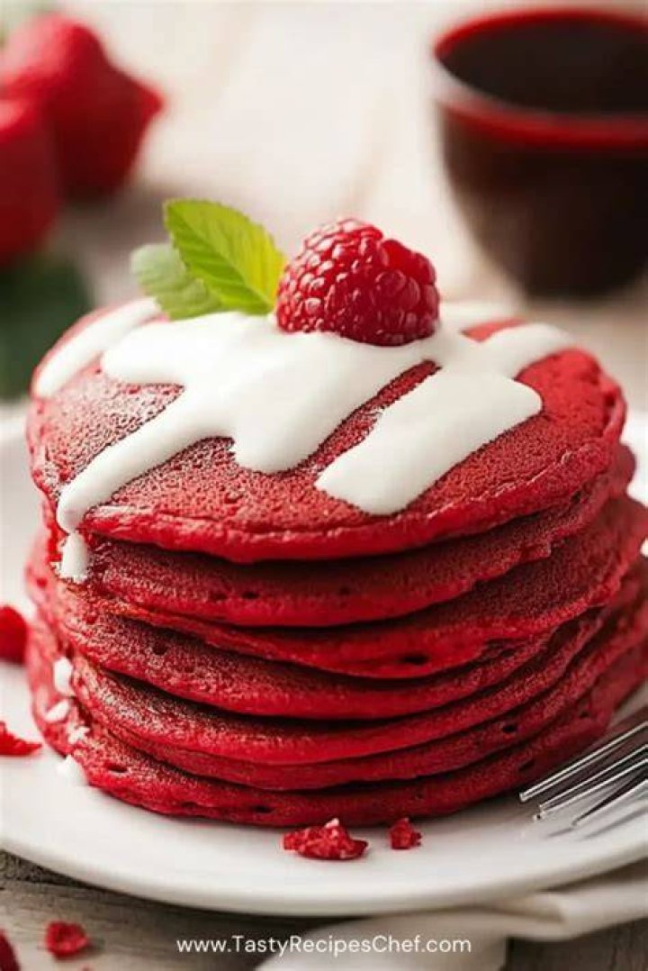 Beet-Colored Red Velvet Pancakes recipe