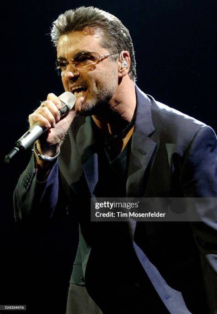 George Michael performs at Live 8 London in Hyde Park in London, England