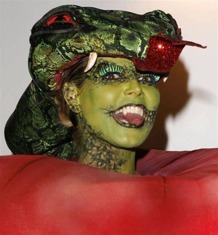 Heidi Klum dressed as a dominatrix for her first-ever Halloween party