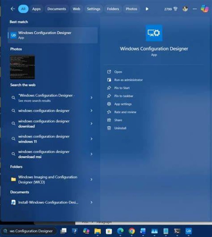 How do I run Windows configuration designer?