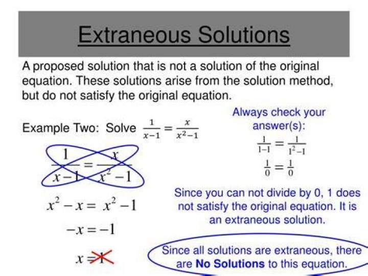 How do you know if a solution is extraneous?