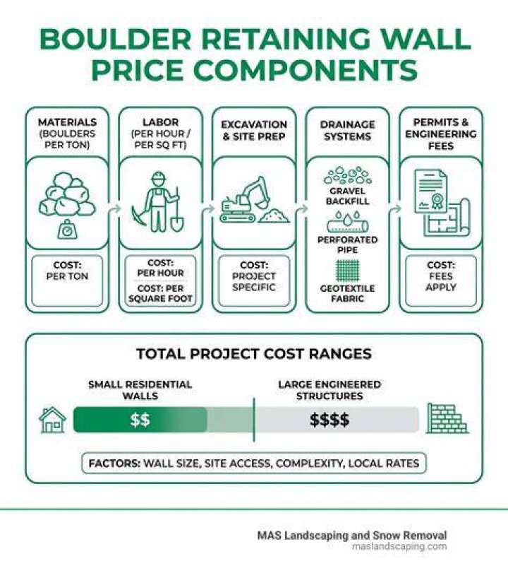 How much does a boulder retaining wall cost?