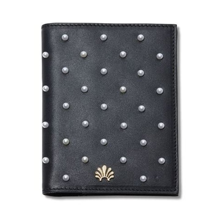 Jet Pearl Embellished Passport Case Jet Pearl Embellished Passport Case
