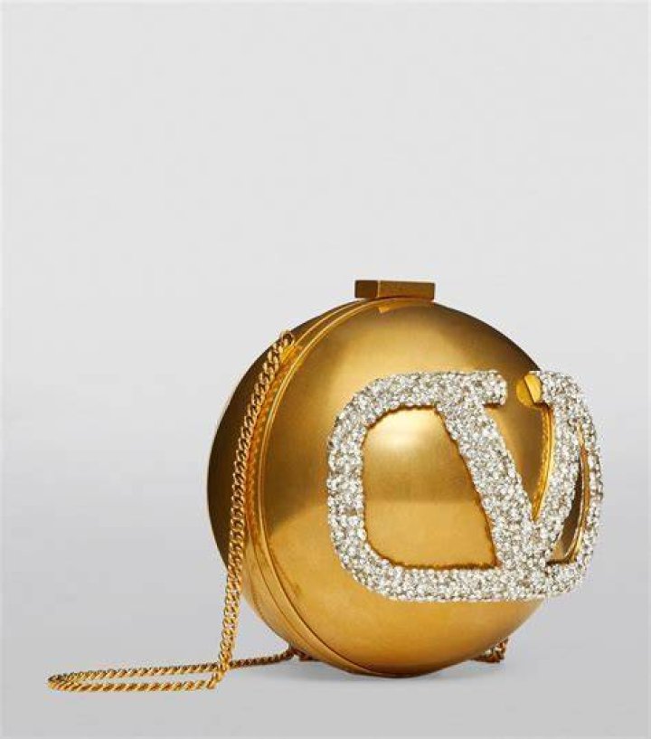 Rhinestone Embellished V Logo Clutch Rhinestone Embellished V Logo Clutch