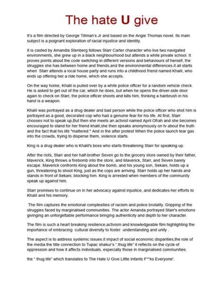 The Hate U Give Excerpt