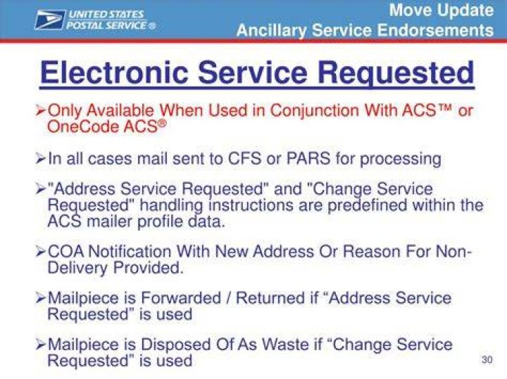 What does electronic Service requested mean?