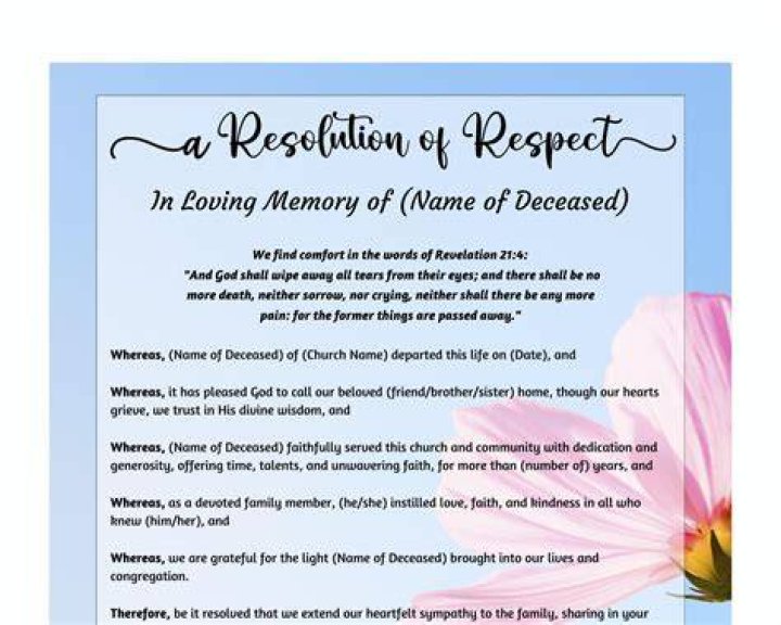 What is a funeral resolution?